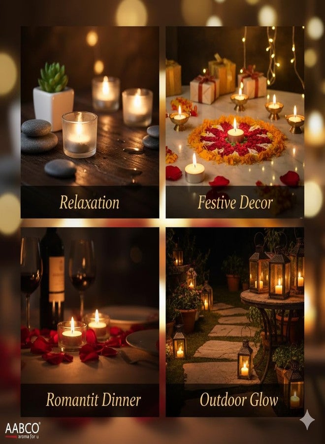 aaBCo Set of 50 T Light Candle with Burning time up to 3 hrs Made with Pure parrafin Wax and Cotton Wick Smokeless/Dripless/LongLasting - Image 4